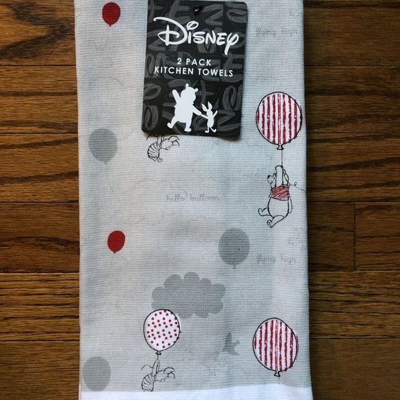 Disney Other - Disney's Winnie the Pooh & Piglet cotton set of 2 kitchen dish hand towels NWT